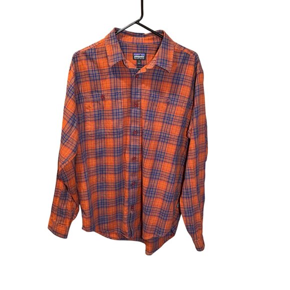 Patagonia‎ Men’s L/S Pima Cotton Shirt Medium River Miles Plaid - Picture 1 of 7